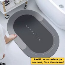 Covor de Baie Antiderapant SIKS, Model „Bathroom”, Oval, 57 x 38 cm