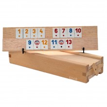 Joc De Societate EDAR, Remi/Rummy Din Lemn Natural Si Piese Din Plastic, 4 Table De Joc