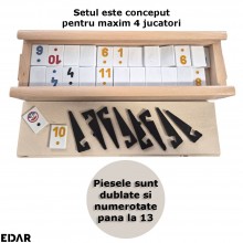 Joc De Societate EDAR, Remi/Rummy Din Lemn Natural Si Piese Din Plastic, 4 Table De Joc Joc De Societate EDAR, Remi/Rummy Din Lemn Natural Si Piese Din Plastic, 4 Table De Joc