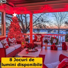 Instalatie De Craciun Led Liniara SIKS De Interior / Exterior Acoperit, Rola 80 Metri, Cu 8 Jocuri De Lumini, Pentru Brad, Ca...