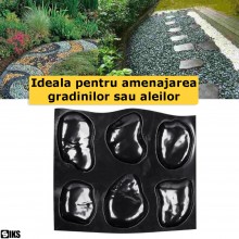 Matrita Cu Contur Reutilizabila Pentru Turnat Pavaj din Beton Amprentat SIKS Sau Piatra Decorativa, Sablon Forma Piatra Gradi...