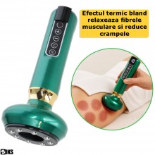 Aparat De Masaj Electric Ventuza Anticelulita Cu Caldura Si Infrarosu Fara Fir SIKS, 12 Niveluri Intensitate, Reducere Presiu...