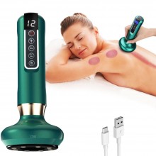 Aparat De Masaj Electric Ventuza Anticelulita Cu Caldura Si Infrarosu Fara Fir SIKS, 12 Niveluri Intensitate, Reducere Presiu...