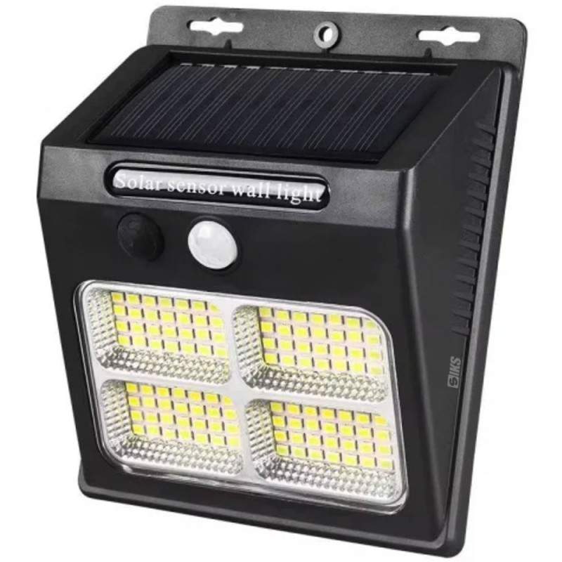 Lampa Solara de Exterior SIKS, 112 LED-uri Cu Senzor de Miscare, IP65, Rezistenta la Apa, Aplica Led Alimentata cu Energie So...