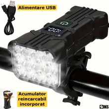 Lanterna Bicicleta Multifunctionala SIKS Cu Lumina Led, Far 12 Led, 5 Moduri Iluminare, Incarcare USB, Cu Claxon Inclus, Lumi... Lanterna Bicicleta Multifunctionala SIKS Cu Lumina Led, Far 12 Led, 5 Moduri Iluminare, Incarcare USB, Cu Claxon Inclus, Lumi...