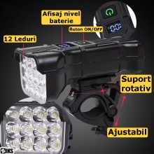 Lanterna Bicicleta Multifunctionala SIKS Cu Lumina Led, Far 12 Led, 5 Moduri Iluminare, Incarcare USB, Cu Claxon Inclus, Lumi... Lanterna Bicicleta Multifunctionala SIKS Cu Lumina Led, Far 12 Led, 5 Moduri Iluminare, Incarcare USB, Cu Claxon Inclus, Lumi...