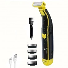 Aparat De Ras Barbati Pentru Fata Si Corp SIKS, De Tip One Blade, Shaver Cu 4 Accesorii De Marime 1, 2, 4, 6 mm, Reincarcabil...