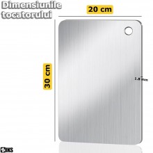 Tocator De Bucatarie Din Otel Inoxidabil SIKS, Tocator Metalic, 30x20cm, Grosime 2mm, Antiaderent, Usor de curatat, Ultra-Rez... Tocator De Bucatarie Din Otel Inoxidabil SIKS, Tocator Metalic, 30x20cm, Grosime 2mm, Antiaderent, Usor de curatat, Ultra-Rez...