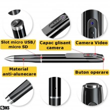 Pix Cu Camera Spion SIKS, Full HD 2K Si Microfon, Inregistrare Audio Video, Posibilitate Fotografiere, Aparat Spion Cu Camera...