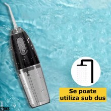 Irigator Bucal Portabil SIKS, 3 Programe, Rezervor 230ml, Protectie Supraincalzire, Materiale Non-Toxice, Dus Bucal Cu 4 Cape...