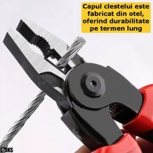 Cleste Multifunctional 5 In 1 Cu Foarfeca SIKS, Cleste Patent, Taiere Sarma Sau Taba, Sertizare Si Dezizolare Cabluri, Scula ...