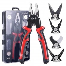 Cleste Multifunctional 5 In 1 Cu Foarfeca SIKS, Cleste Patent, Taiere Sarma Sau Taba, Sertizare Si Dezizolare Cabluri, Scula ...
