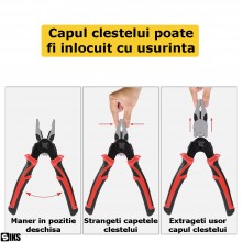 Cleste Multifunctional 5 In 1 Cu Foarfeca SIKS, Cleste Patent, Taiere Sarma Sau Taba, Sertizare Si Dezizolare Cabluri, Scula ...
