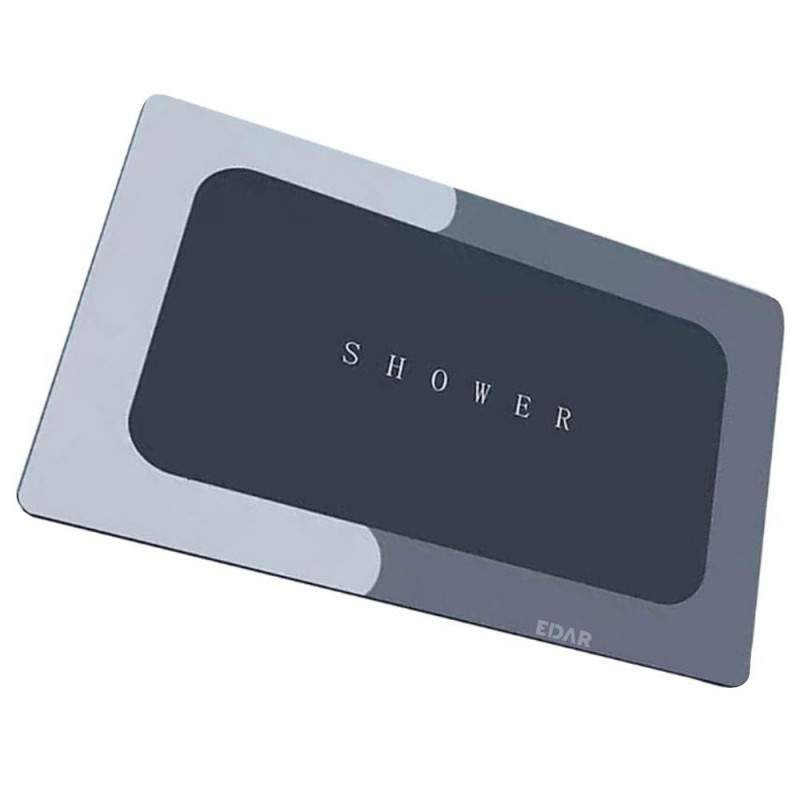 Covoras De Baie, EDAR, Antiderapant, Gri/Gri inchis, Model Shower, 57 x 37 cm