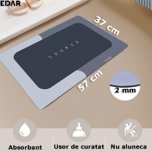 Covoras De Baie, EDAR, Antiderapant, Gri/Gri inchis, Model Shower, 57 x 37 cm