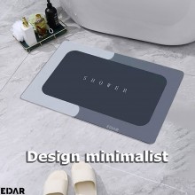 Covoras De Baie, EDAR, Antiderapant, Gri/Gri inchis, Model Shower, 57 x 37 cm