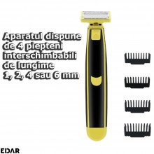 Imagine produs Aparat De Ras Multifunctional EDAR, Pentru Fata Si Corp, 4 Piepteni Interschimbabili, Acumulator Reincarcabil ... Imagine produs Aparat De Ras Multifunctional EDAR, Pentru Fata Si Corp, 4 Piepteni Interschimbabili, Acumulator Reincarcabil ...