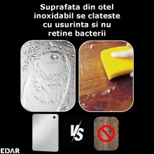Tocator Din Otel Inoxidabil EDAR, Orificiu Pentru Agatare, Usor De Curatat, Rezistent, Nu Retine Mirosuri, 30 x 20 cm, Grosim... Tocator Din Otel Inoxidabil EDAR, Orificiu Pentru Agatare, Usor De Curatat, Rezistent, Nu Retine Mirosuri, 30 x 20 cm, Grosim...