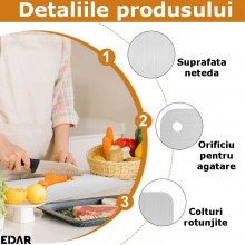 Tocator Din Otel Inoxidabil EDAR, Orificiu Pentru Agatare, Usor De Curatat, Rezistent, Nu Retine Mirosuri, 30 x 20 cm, Grosim... Tocator Din Otel Inoxidabil EDAR, Orificiu Pentru Agatare, Usor De Curatat, Rezistent, Nu Retine Mirosuri, 30 x 20 cm, Grosim...
