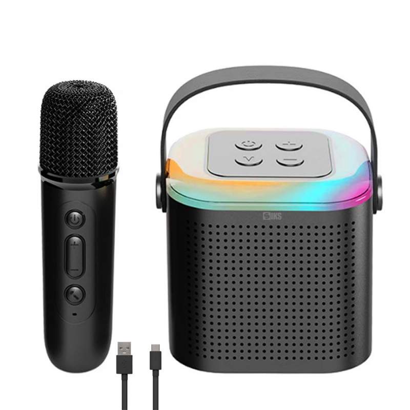 Boxa Cu Microfon Wireless SIKS Pentru Karaoke Cu Lumina RGB Led, Copii / Adulti, Kit 2 in 1, Aparat Portabil, Cu Conectare la...