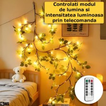 Ghirlanda Luminoasa Decorativa SIKS Tip Creanga Cu Fruze Verzi Si Lumina Led Alb Cald, 72 Led-uri, Dimensiune 1.6 Metri, Cu R... Ghirlanda Luminoasa Decorativa SIKS Tip Creanga Cu Fruze Verzi Si Lumina Led Alb Cald, 72 Led-uri, Dimensiune 1.6 Metri, Cu R...