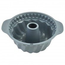 Forma SIKS pentru Copt Prajituri, Chec, Tort, Material Silicon, Rotunda, Usor De Curatat, 22x10 cm, Gri