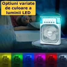 Ventilator Portabil Pentru Racire Camera 3 In 1 SIKS, Pulverizare Apa, Umidificator, Ventilare, Racorire Si Iluminare, Difuzo...