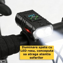 Set Lumini Bicicleta LED SIKS, Set Far Si Stop, Inteligent, 6 Moduri Iluminare, IPX4 Rezistent La Apa, Iluminare Frontala, Il... Set Lumini Bicicleta LED SIKS, Set Far Si Stop, Inteligent, 6 Moduri Iluminare, IPX4 Rezistent La Apa, Iluminare Frontala, Il...