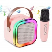 Boxa Wireless SIKS Cu Microfon Pentru Karaoke Pentru Copii / Adulti, 1 Microfon Inclus, Kit 2 in 1, Aparat Portabil, Lumina R...