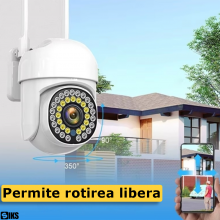 Camera Supraveghere Interior - Exterior SIKS, WiFi 3MP IP66 – Night Vision, Detectare Miscare, HD Wireless, Control Din Telef... Camera Supraveghere Interior - Exterior SIKS, WiFi 3MP IP66 – Night Vision, Detectare Miscare, HD Wireless, Control Din Telef...