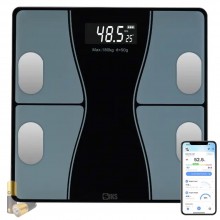 Cantar Electronic Inteligent De Baie SIKS Cu Aplicatie Smart, Corporal, Ecran Digital Iluminat, Termometru, Indicatori Corpor...