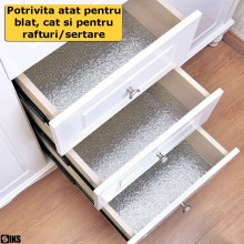 Folie Autocolanta Pentru Blat Bucatarie SIKS, PVC, 60×500 cm, Autoadeziv, Rezistent la Umiditate Si Pete, Usor de Curatat, Pr...