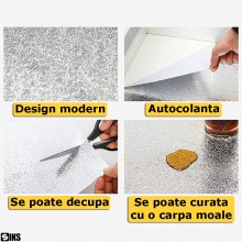 Folie Autocolanta Pentru Blat Bucatarie SIKS, PVC, 60×500 cm, Autoadeziv, Rezistent la Umiditate Si Pete, Usor de Curatat, Pr...