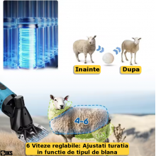 Masina De Tuns Oi Electrica SIKS Cu Acumulator 48V, Profesionala, 6 Viteze Reglabile, Marime Fir Reglabila, Foarfeca Ideala P... Masina De Tuns Oi Electrica SIKS Cu Acumulator 48V, Profesionala, 6 Viteze Reglabile, Marime Fir Reglabila, Foarfeca Ideala P...