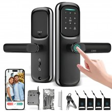 Yala Inteligenta Smart SIKS Cu Amprenta Biometrica, Control prin Aplicatie, Card, Parola si Cheie, Tastatura Touchscreen Digi...