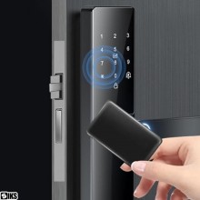 Yala Inteligenta Smart Cu Amprenta Biometrica SIKS, Control prin Aplicatie, Card, Parola si Cheie, Tastatura Touchscreen Digi...