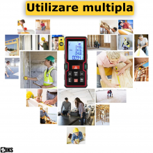 Telemetru Laser Digital Precis Cu Nivela Inclusa SIKS, Inlocuitor Ruleta Pentru Masurare Distanta, Ecran LCD Iluminat, Calcul... Telemetru Laser Digital Precis Cu Nivela Inclusa SIKS, Inlocuitor Ruleta Pentru Masurare Distanta, Ecran LCD Iluminat, Calcul...