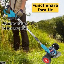 Motocoasa SIKS Electrica Cu Acumulator Si Roti Detasabile, Fara Fir, Cu Disc, 2 Acumulatori 48V Inclusi, 18000 RPM, Autonomie...