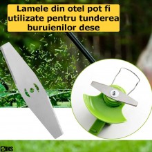 Set Accesorii De Rezerva SIKS Pentru Motocoasa Electrica Cu Acumulator, 1 Disc , 5 Lame Din Plastic, 2 Lame Din Otel, Argintiu