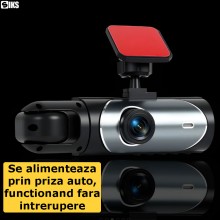 Camera Video Auto DVR Tripla SIKS, Full HD, Rezolutie 1080p, Montare Pe Orice Tip De Masina, Ecran LCD Cu Diagonala 3.16 Inch...