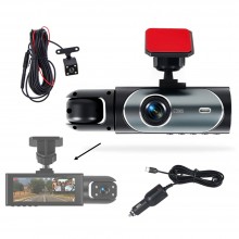 Camera Video Auto DVR Tripla SIKS, Full HD, Rezolutie 1080p, Montare Pe Orice Tip De Masina, Ecran LCD Cu Diagonala 3.16 Inch...