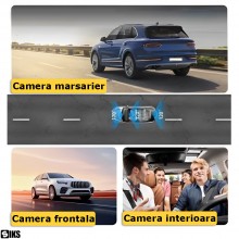 Camera Video Auto DVR Tripla SIKS, Full HD, Rezolutie 1080p, Montare Pe Orice Tip De Masina, Ecran LCD Cu Diagonala 3.16 Inch...