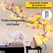 Ghirlanda Luminoasa Decorativa SIKS Tip Creanga Cu Fruze Tip Fluturi Si Lumina Led Alb Cald, 72 Led-uri, Dimensiune 1.6 Metri... Ghirlanda Luminoasa Decorativa SIKS Tip Creanga Cu Fruze Tip Fluturi Si Lumina Led Alb Cald, 72 Led-uri, Dimensiune 1.6 Metri...