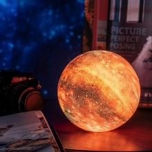 Lampa luna EDAR® roz cu stand plastic, 13 cm