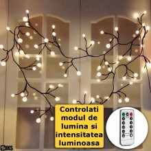 Ghirlanda Luminoasa Decorativa Tip Creanga Cu Globuri Mici Luminoase SIKS, Lumina Led Alb Cald, 72 Led-uri, Dimensiune 1.6 Me... Ghirlanda Luminoasa Decorativa Tip Creanga Cu Globuri Mici Luminoase SIKS, Lumina Led Alb Cald, 72 Led-uri, Dimensiune 1.6 Me...