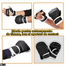 Manusi Sac De Box SIKS, Jumatate De Deget, Pentru Antrenament Fitness Copii/Adulti, Marime Universala 20 x 12 Cm, Rezistent L...