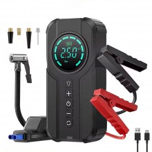 Compresor De Aer SIKS, Starter Auto Cu Pornire Rapida, 6000mah, 150PSI, Portabil Si Multifunctional, Ecran Digital, Incarcare...
