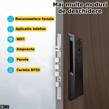 Yala inteligenta Wifi Pentru Usa Smart SIKS, Video Interfon Pentru Casa/Hotel, Aplicatie Telefon, Incuietoare Cu Deschidere P... Yala inteligenta Wifi Pentru Usa Smart SIKS, Video Interfon Pentru Casa/Hotel, Aplicatie Telefon, Incuietoare Cu Deschidere P...