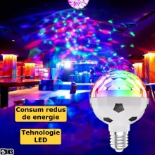 Bec Disco Rotativ Multicolor SIKS, Cu Efect De Lumini, Lumina Ambientala Petrecere, Casa, Gradina Sau Bar, Montare La Fasung,...