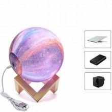 Lampa luna EDAR® roz cu stand plastic, 13 cm